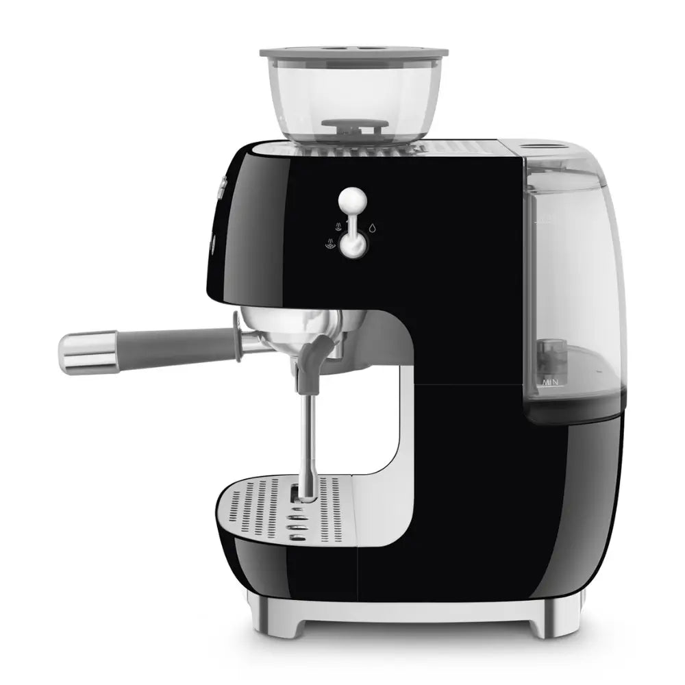 SMEG EGF03BLUK 50's Style Espresso Coffee Machine with Grinder & 20 Bar Pump